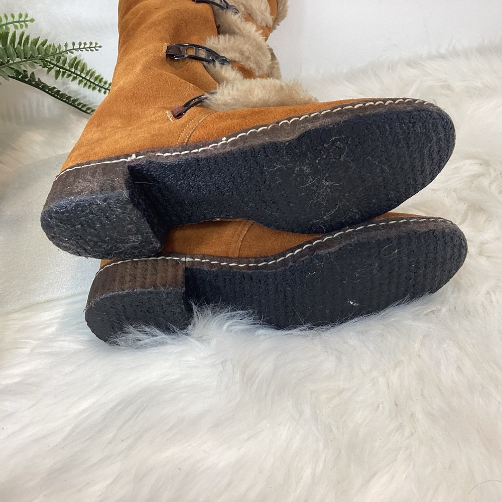 VINTAGE SUEDE LEATHER 70’S SNO-MOUNT BOOTS MADE IN ENGLAND EUC SZ 8 - Picture 7 of 14